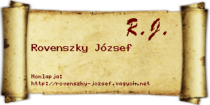 Rovenszky József névjegykártya