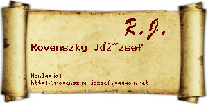 Rovenszky József névjegykártya