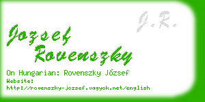 jozsef rovenszky business card